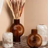 Retro Vase Brown Stripes Glas 32cm