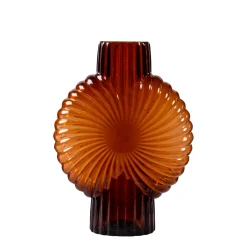 Retro Vase Brown Stripes Glas 32cm
