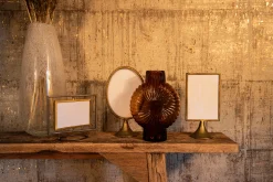 Retro Vase Brown Stripes Glas 32cm