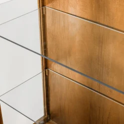 Retro Vitrine Kella Mangolzholz breit Natur