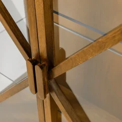 Retro Vitrine Kella Mangolzholz breit Natur