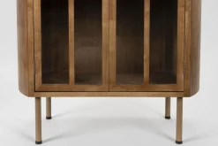 Retro Vitrine Schrank Yaz Oval Sprossenverglasung