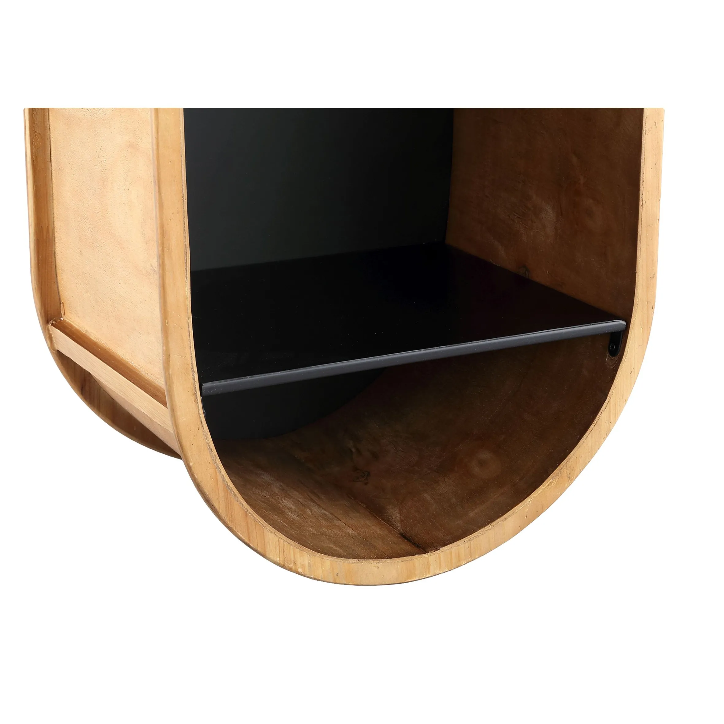 Retro Wandregal Holz Roundabout mit Metallboden