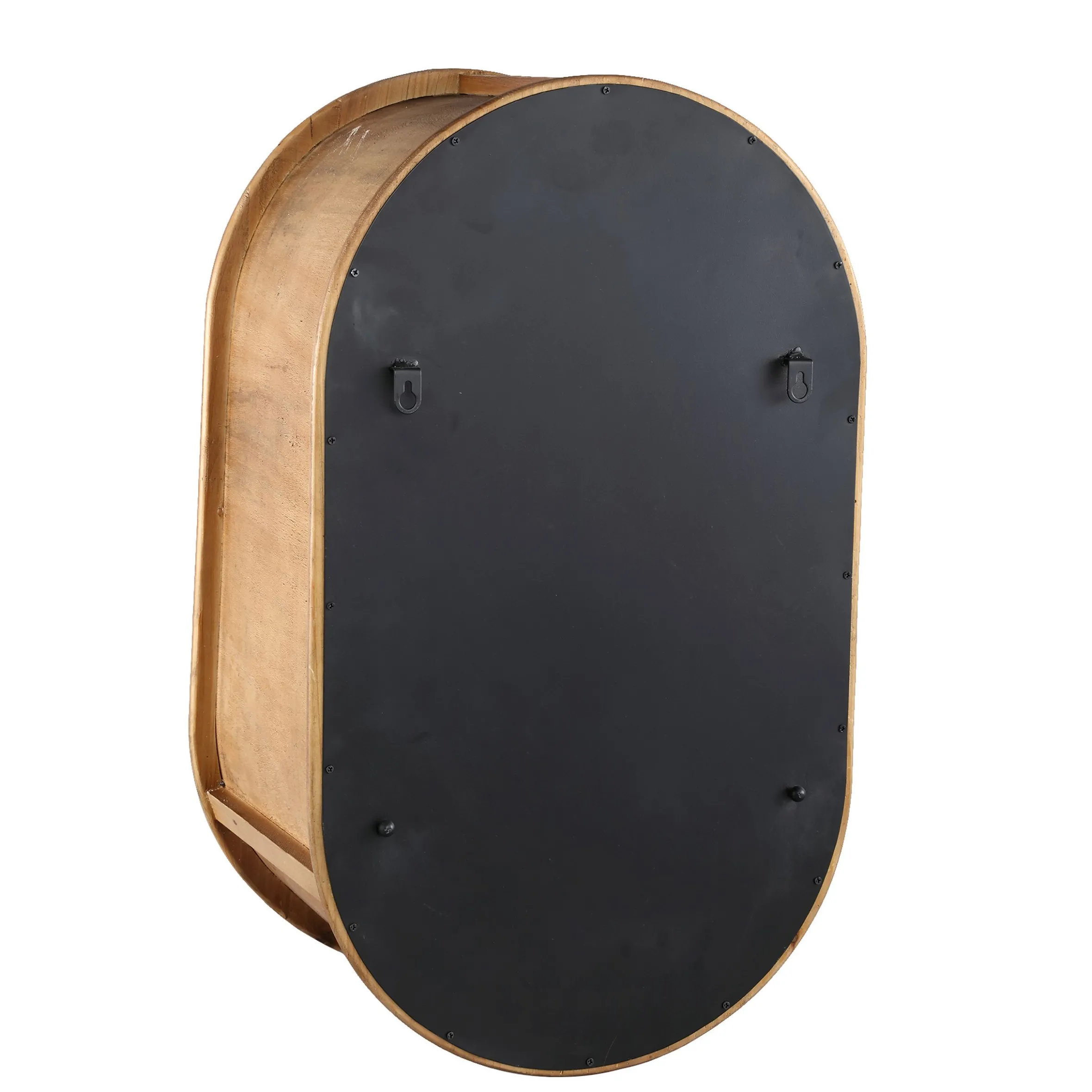 Retro Wandregal Holz Roundabout mit Metallboden