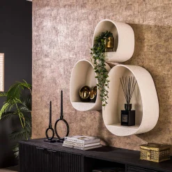 Retro Wandregale 3er Set Stone Tropfenform Marmor-Komposit