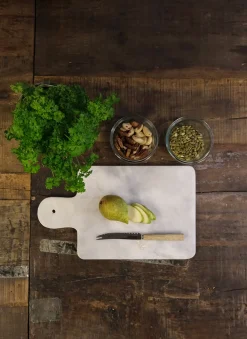 Schneidebrett Servierbrett aus echtem Marmor 37 x 21 cm