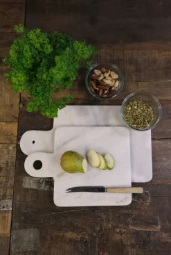 Schneidebrett Servierbrett aus echtem Marmor 37 x 21 cm