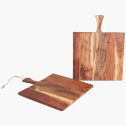 Schneidebrett Servierbrett aus beständigem Akazienholz Geölt 39 x 30 cm