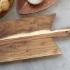 Schneidebrett Servierbrett Tapasbrett Laon Gezackt aus beständigem Akazienholz Geölt
