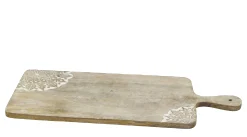 Schneidebrett Servierbrett Tapasbrett Tours Blume aus beständigem Akazienholz Geölt