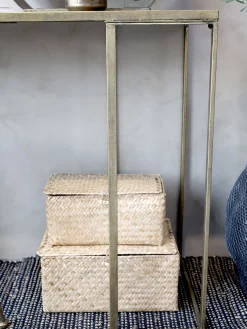 Schreibtisch Konsoltisch Industrial Boheme Metall Messing Holz