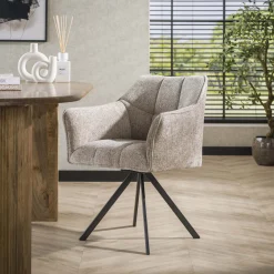 Set Esstischbank Polsterbank Raster + 2 Armlehnstühle Samt, Boucle oder Strukturstoff