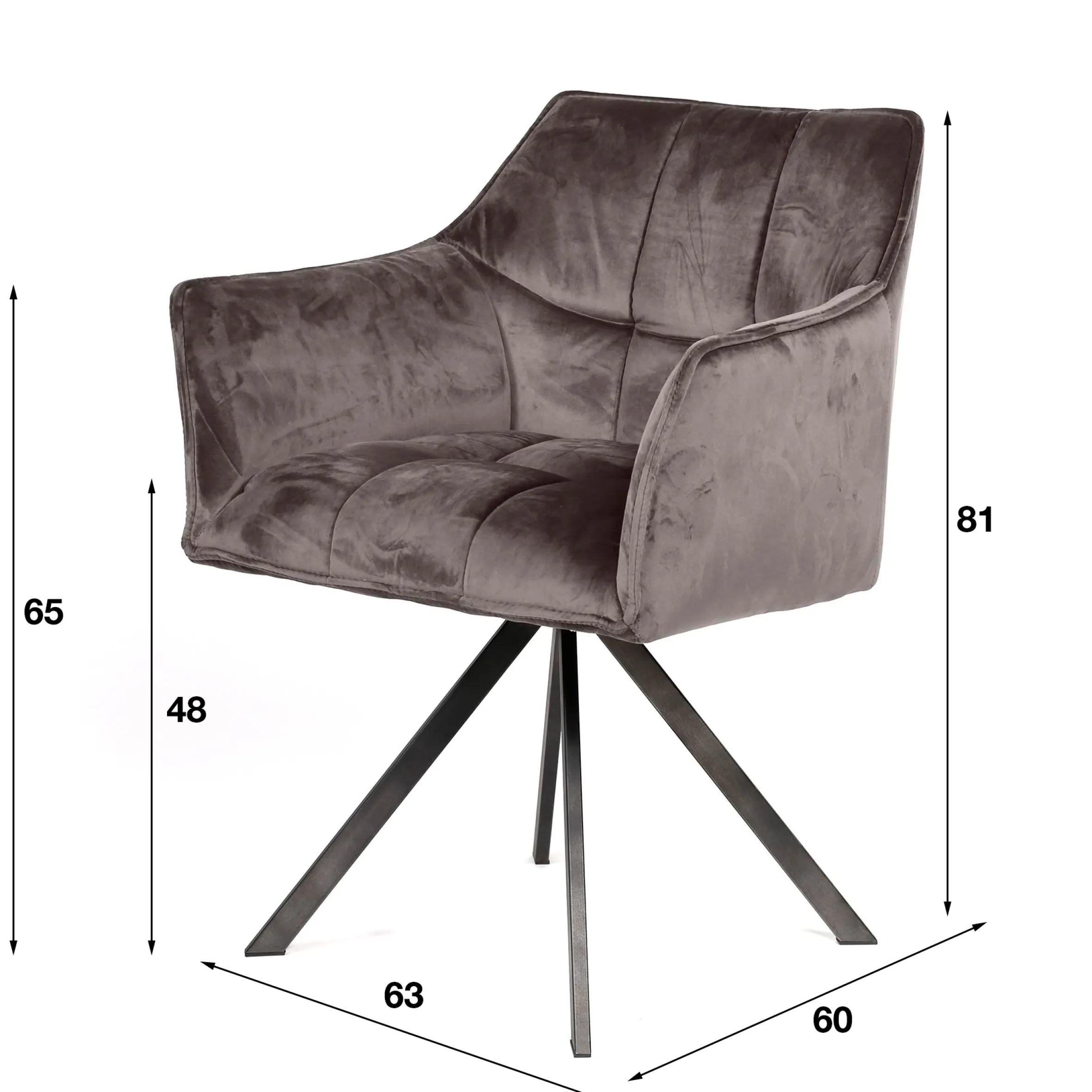 Set Esstischbank Polsterbank Raster + 2 Armlehnstühle Samt Anthrazit