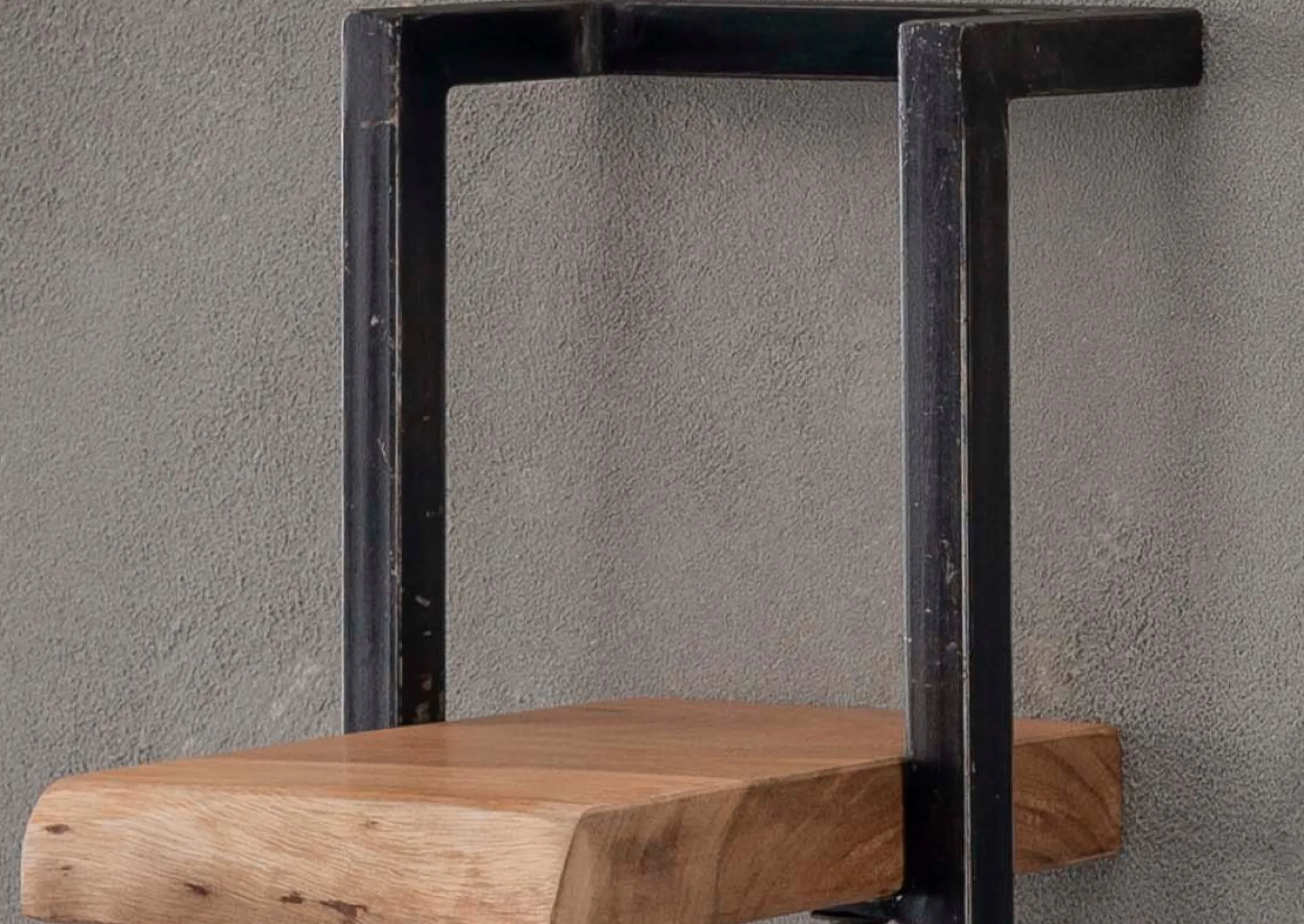 Set Wandregal Akazie Baumkante Edge Metall Klein