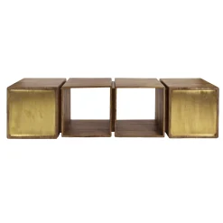 Sideboard Brass für die Wand 2türig Mangoholz Messingbeschläge