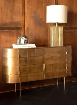 Sideboard Hanna Metall Gold Art Déco - Altgold
