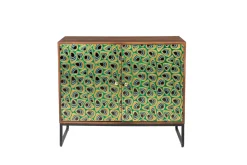 Sideboard Vintage Meena Mangoholz Metall Peacock