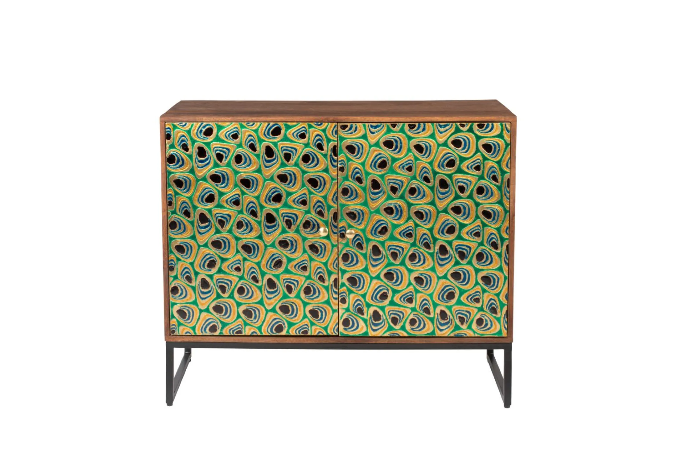 Sideboard Vintage Meena Mangoholz Metall Peacock