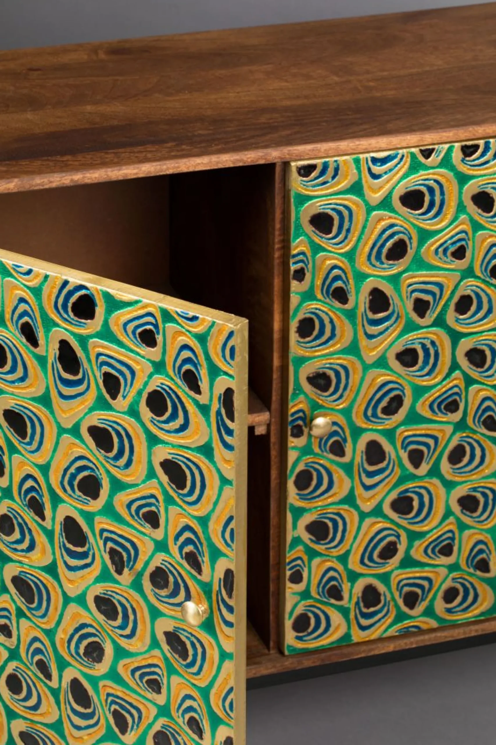 Sideboard Vintage Meena Mangoholz Metall Peacock