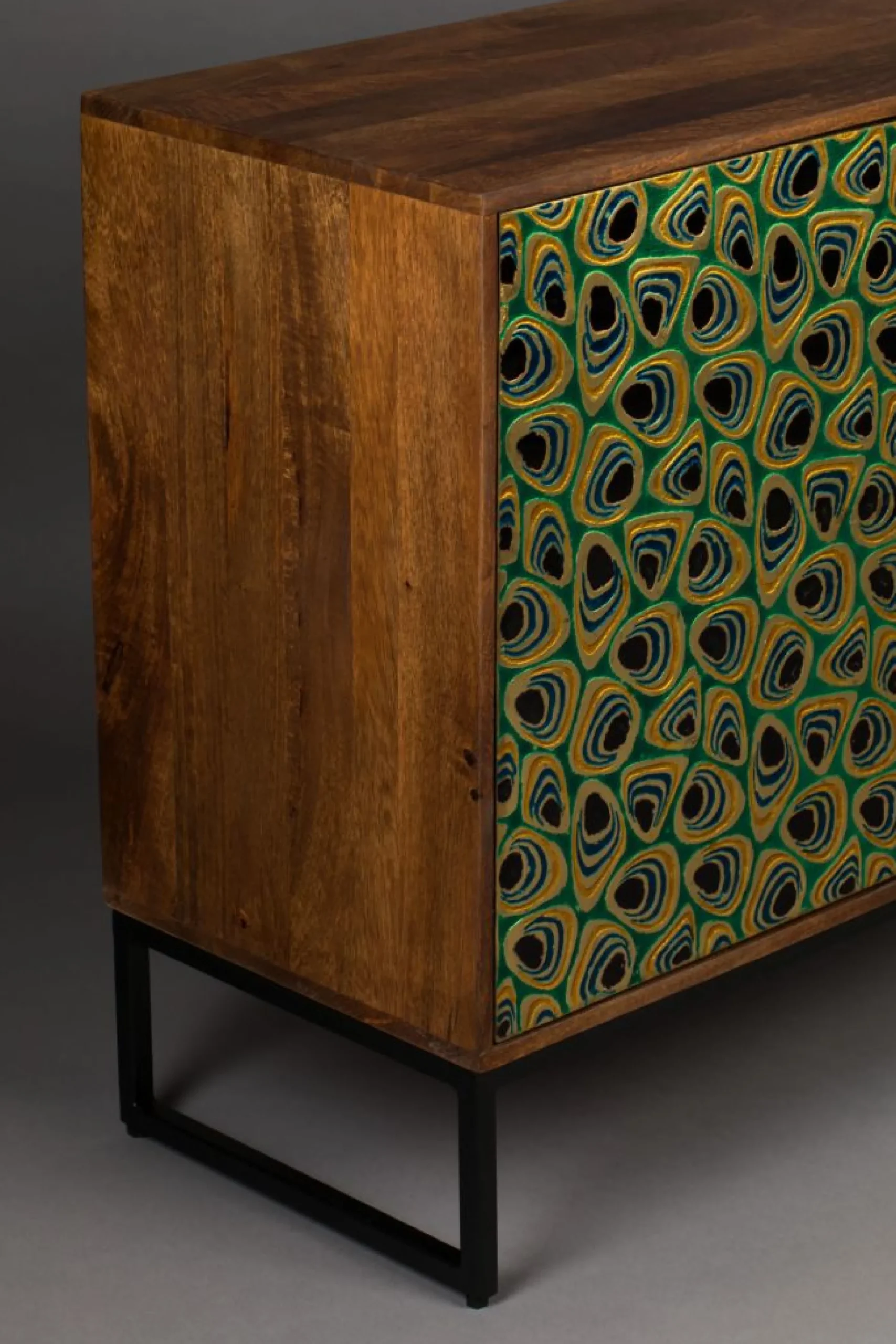 Sideboard Vintage Meena Mangoholz Metall Peacock