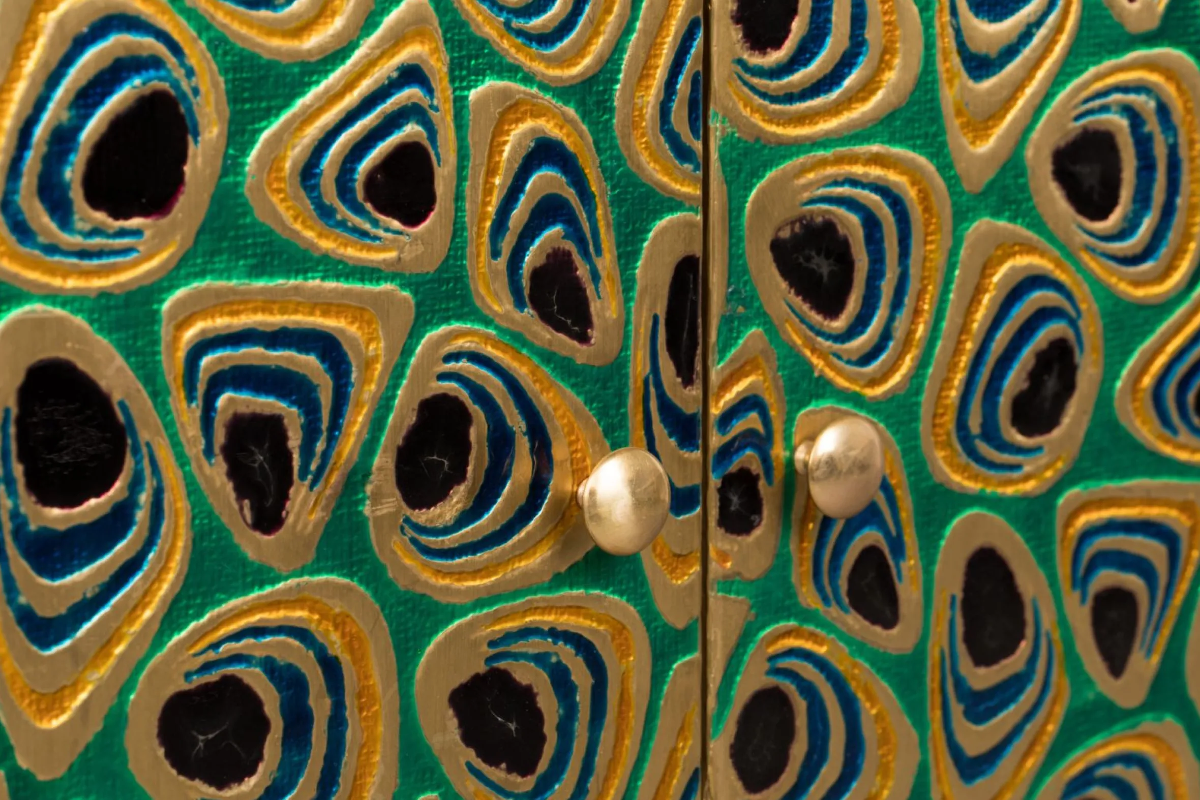 Sideboard Vintage Meena Mangoholz Metall Peacock