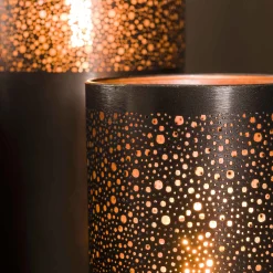 Stehlampe Industrial Zylinder Schwarz Nickel in drei Größen