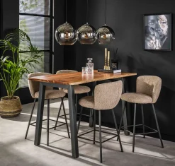 Stehtisch Bartisch Edge Akazie Baumkante Industrial 150/80/2,5