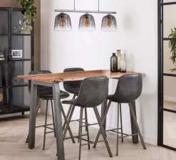 Stehtisch Bartisch Edge Akazie Baumkante Industrial 150/80/2,5