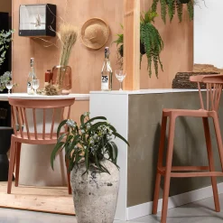 Stylisher Esszimmerstuhl Outdoorstuhl Gastro Bliss Kunstoff Ziegelrot