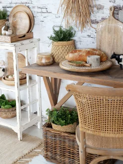 Tapasplatte Serviertablett Tours drehbar Mangoholz und Schnitzereien