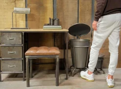 Treteimer Vintage Abfalleimer Industrial Silber Groß Poliert