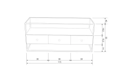 TV-Board Sideboard Depart Industrial Metall Gold Glas 115