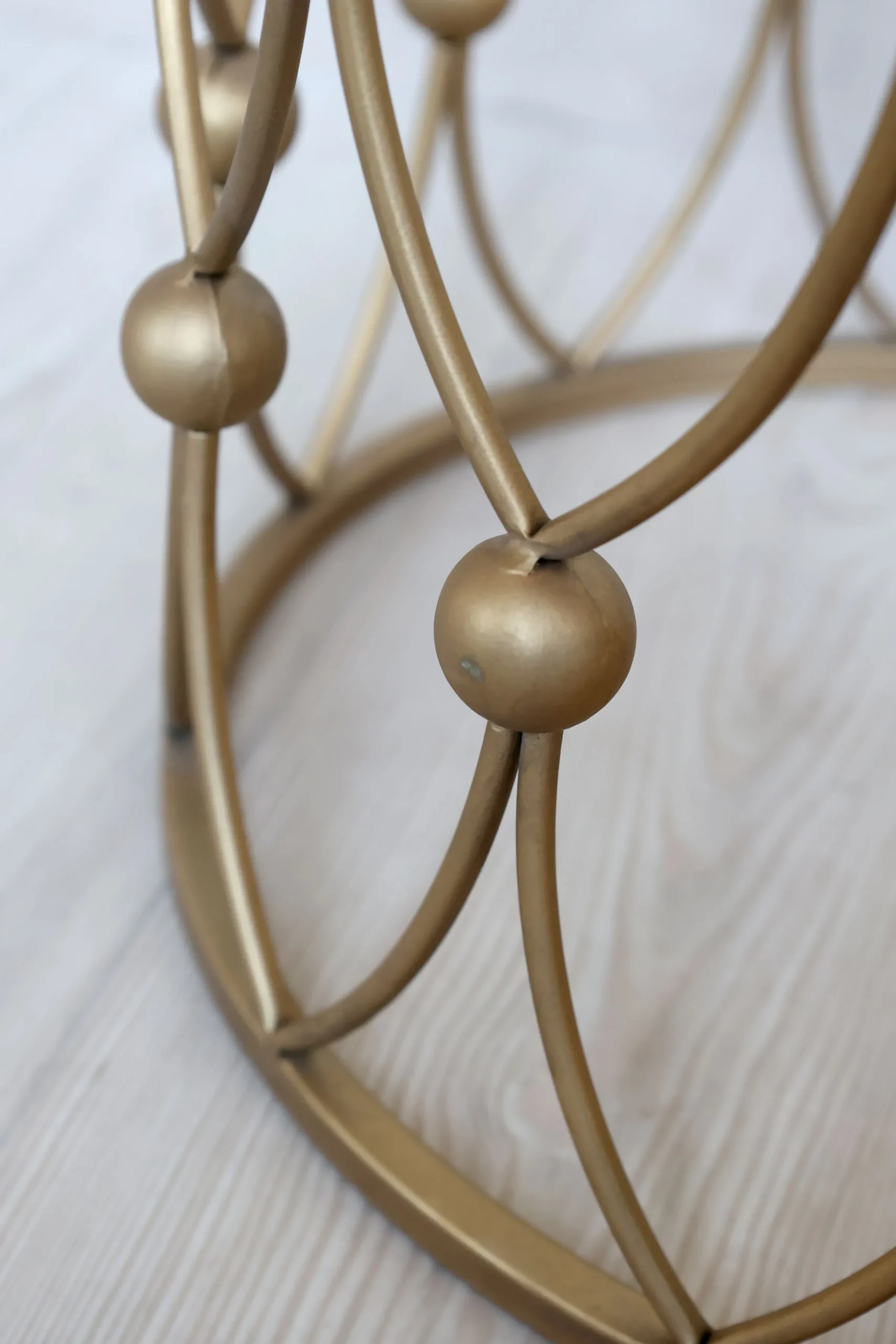 Vintage Beistelltisch Couchtisch Camille Gold Metall Glasplatte Klein