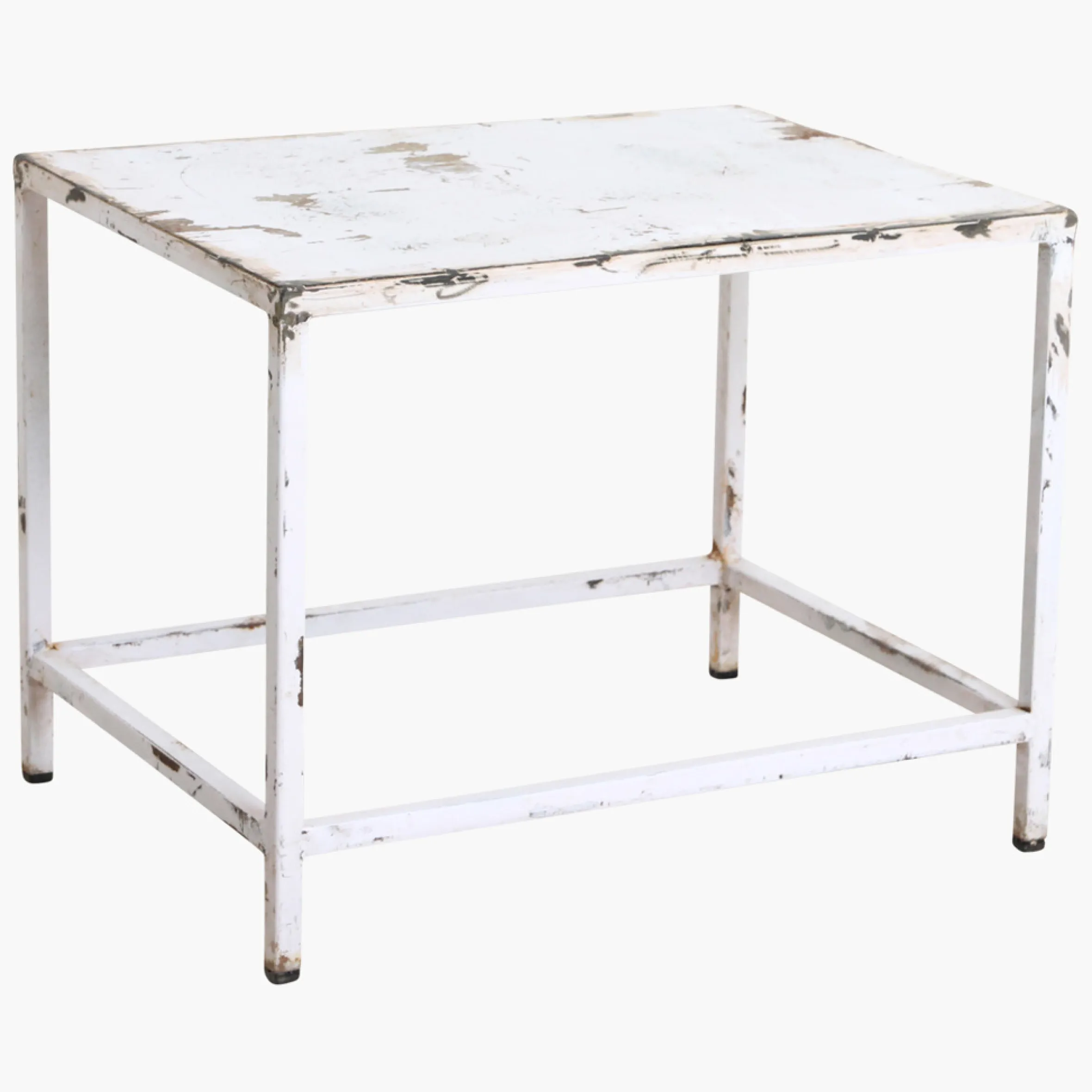 Vintage Beistelltisch Outdoortisch White Iron Metall