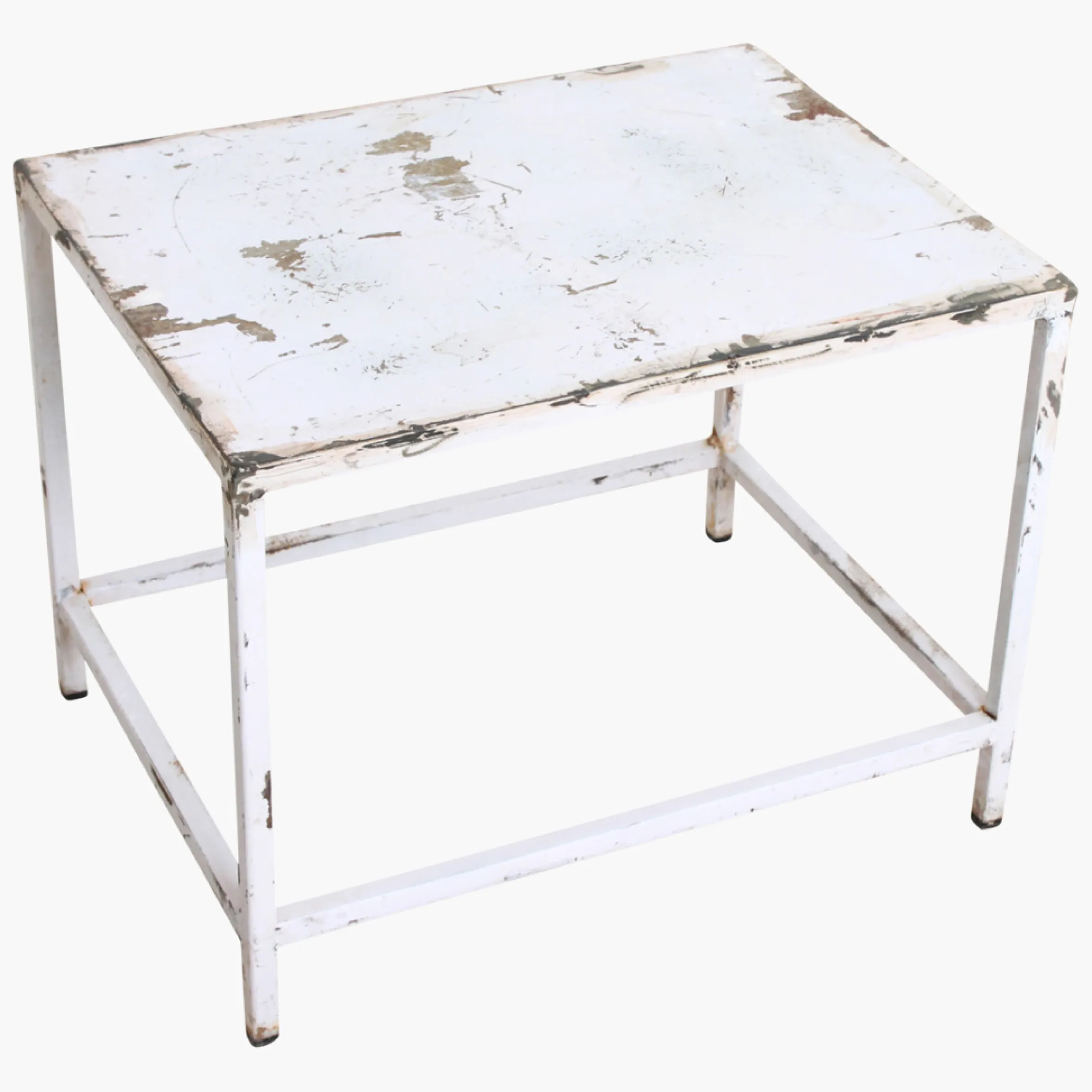 Vintage Beistelltisch Outdoortisch White Iron Metall