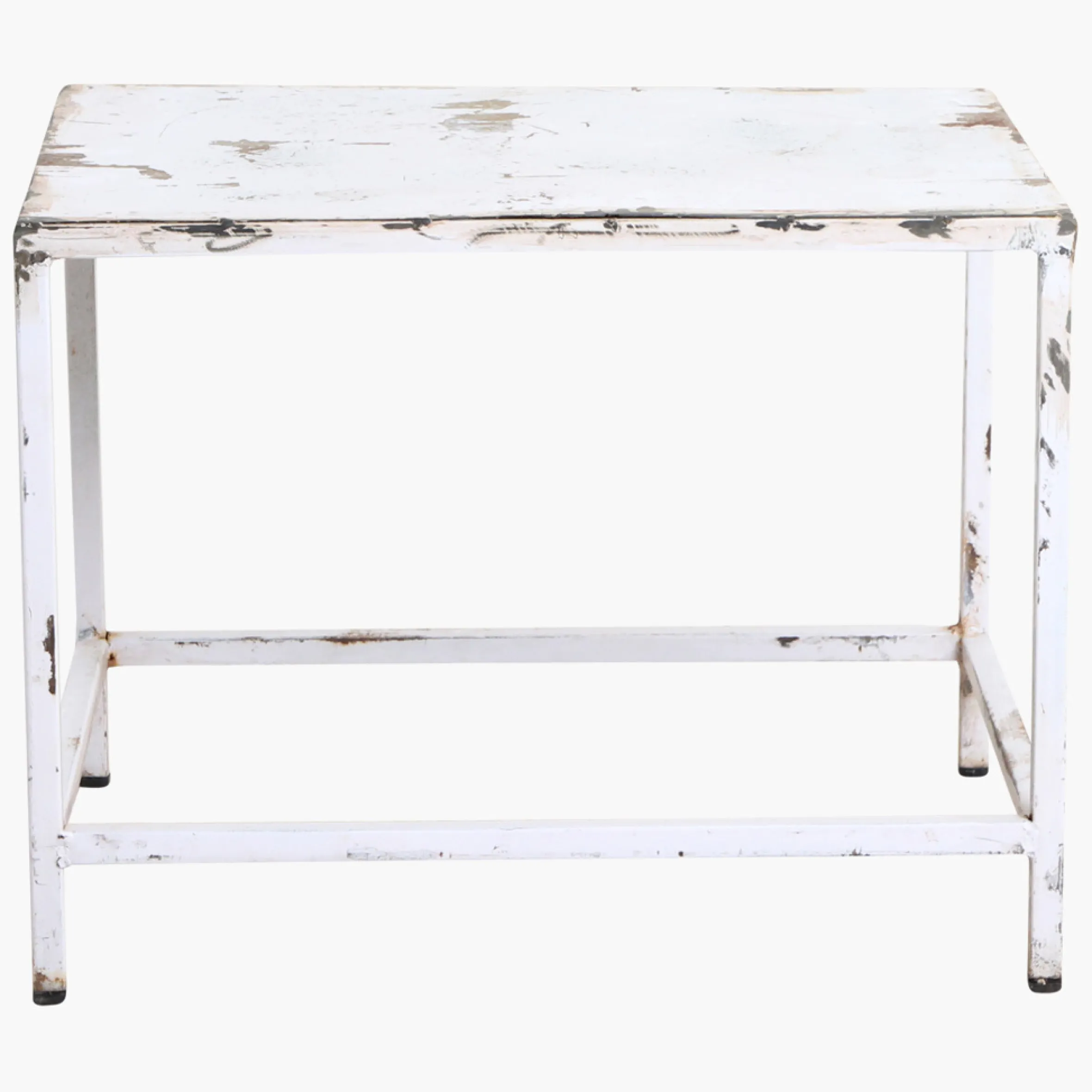 Vintage Beistelltisch Outdoortisch White Iron Metall