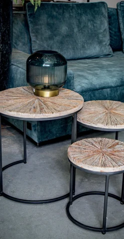 Vintage Couchtisch Natural Chic recyceltes Ulmenholz Klein