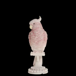 Vintage Dekofigur Papagei auf Ständer in Himbeere klein