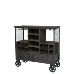 Vintage Hausbar Barwagen Barschrank Old Barn Industrial auf Rädern