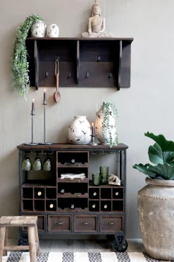 Vintage Hausbar Barwagen Barschrank Old Barn Industrial auf Rädern