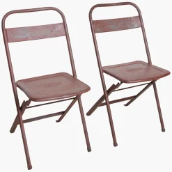 Vintage Klappstuhl Easy Balkonstuhl Esszimmerstuhl Antik-Rot Outdoor