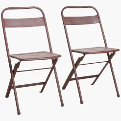 Vintage Klappstuhl Easy Balkonstuhl Esszimmerstuhl Antik-Rot Outdoor