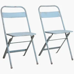 Vintage Klappstuhl Easy Balkonstuhl Esszimmerstuhl Hellblau Outdoor