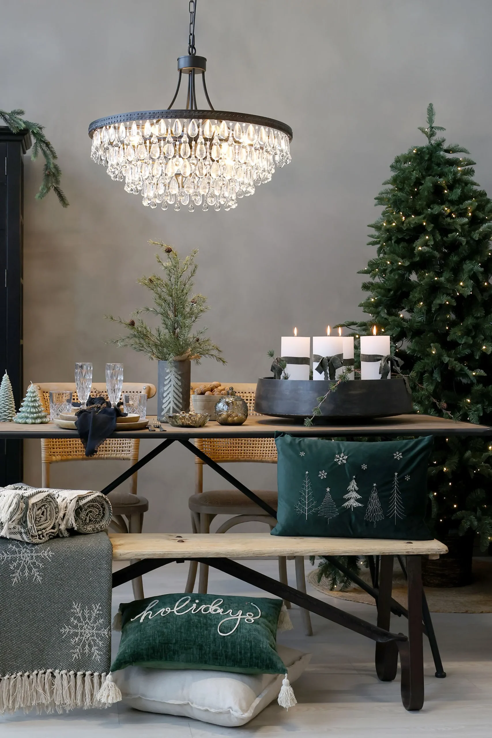 Vintage Kronleuchter Hängelampe Versailles Glasprismen Ø 70 cm