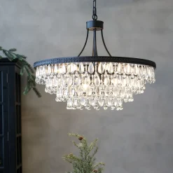 Vintage Kronleuchter Hängelampe Versailles Glasprismen Ø 90 cm