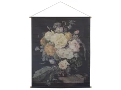 Vintage Leinwandbild Nelkenstrauß Französischer Blumendruck 150/120