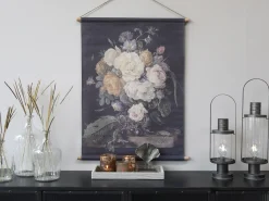 Vintage Leinwandbild Nelkenstrauß Französischer Blumendruck 100/80