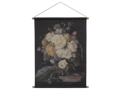 Vintage Leinwandbild Nelkenstrauß Französischer Blumendruck 100/80