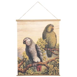 Vintage Leinwandbild Papageien Faunadruck 65/50 cm