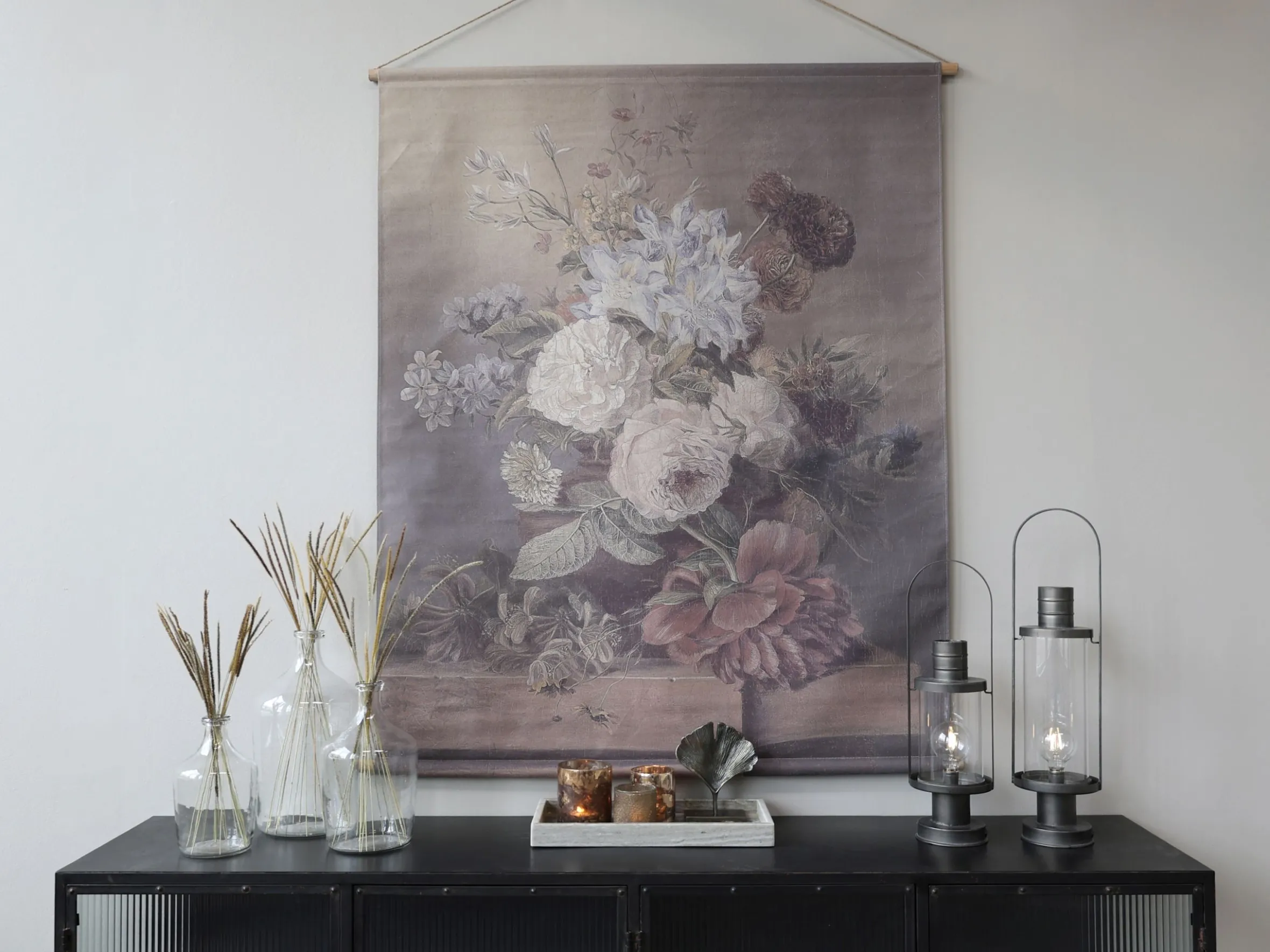 Vintage Leinwandbild Pfingstrose Französischer Blumendruck 150/120